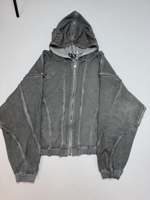 Thug Club Gladiator full zip up hoodie gray зіп худи cropped fit