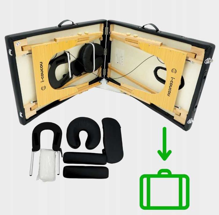 Nowoczesne ŁÓŻKO STÓŁ Do Masażu Składany Przenośny Drewniany (-20%)