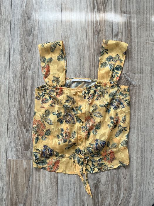 Zdobiona bluzka na ramiączkach Top Guess damska S vintage