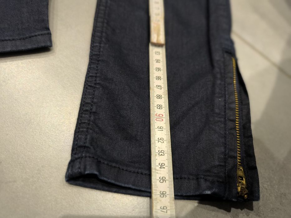 R.42 Stockh LM granatowe woskowane spodnie damskie