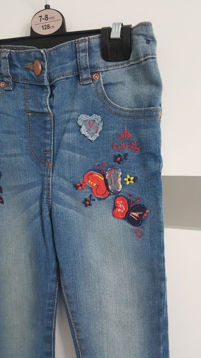 Spodnie jeansy z haftem George r.92-98 2-3lata