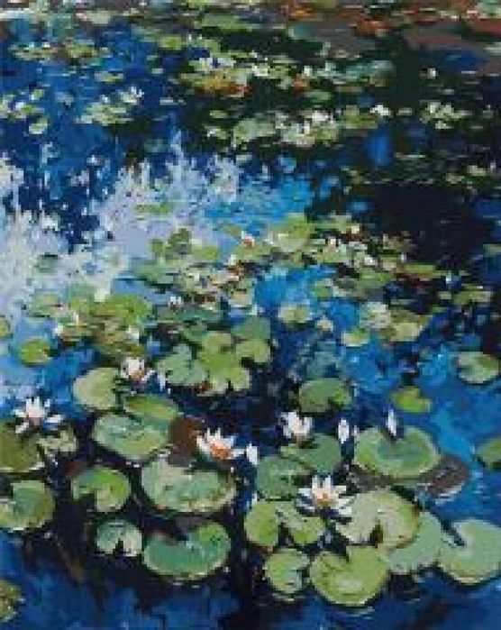 Malowanie po numerach - Lilie wodne 40x50 Ideyka folia,402x504 mm