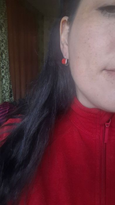 Серьги из серебра с розовым опалом