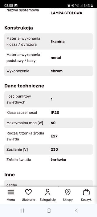 Lampa stołowa Rea II