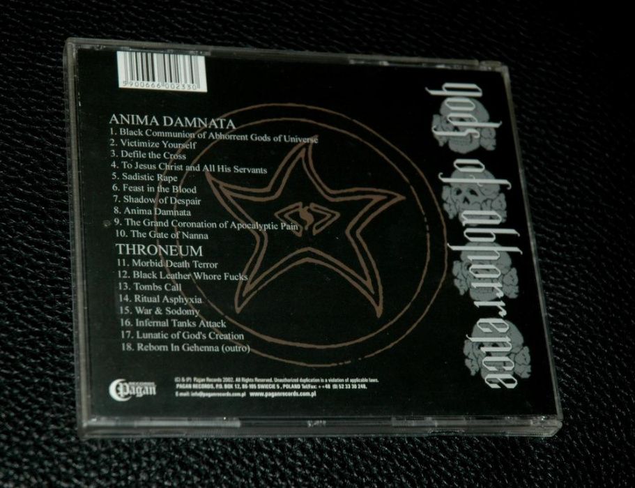 ANIMA DAMNATA/THRONEUM - Gods Of Abhorrence. 2002 Pagan.