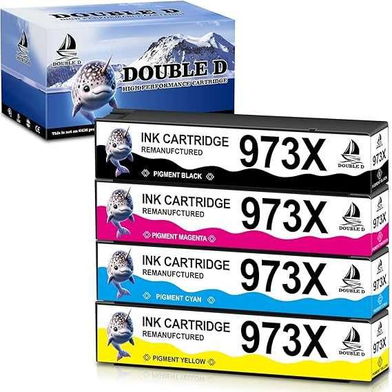 Tusze DOUBLE D 973X kompatybilny z HP PageWide Pro 477dw 477dwt 477dn 452dw 452dwt 452dn 552dw 577dw