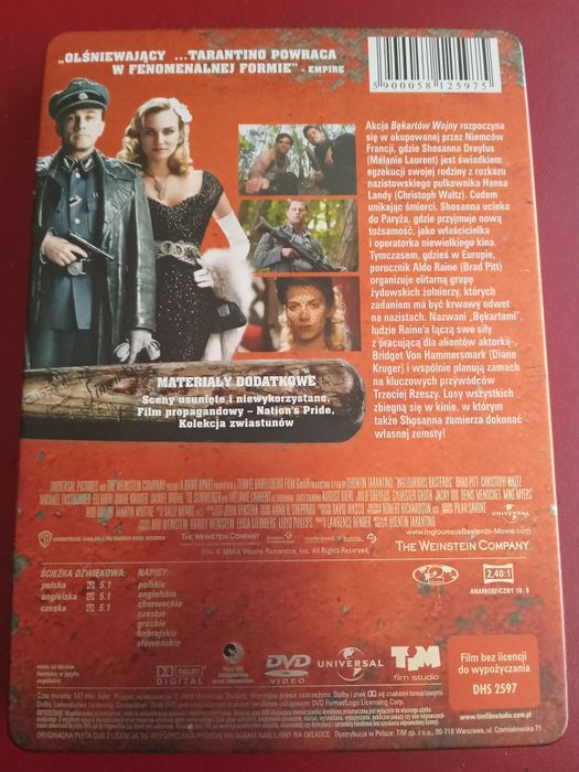 Unikat! DVD Bękarty Wojny. Metalbox - pudełko.