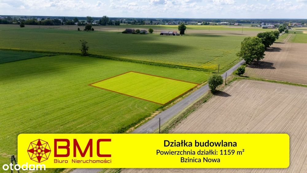 Działka budowlana Bzinica Nowa 1159m2