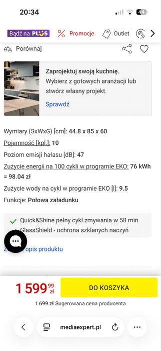 Zmywarka Beko BDFS15020X 45 cm Inox | Stan bardzo dobry