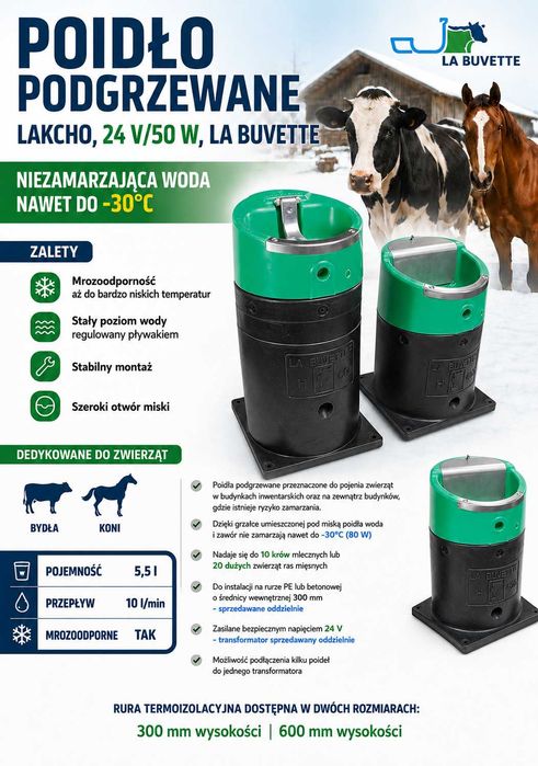 Poidło podgrzewane LAKCHO, 24 V/50 W, La Buvette