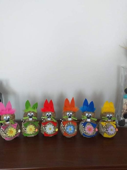 Zając z siana ozdoby wielkanocne