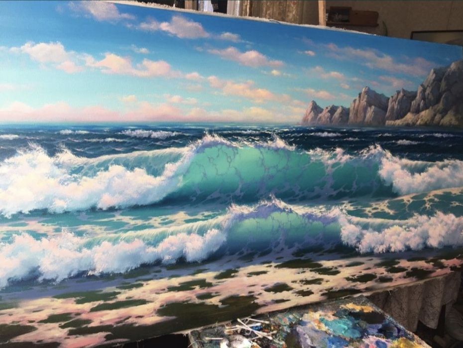 Морские пейзажи масло холст.