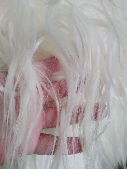 Шуба из білої лами (білого яку) оверсайз кимоно от М до ХХХЛ  невесте