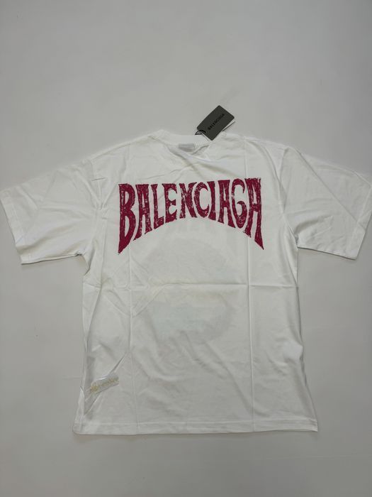 футболка Balenciaga Paris белая summer 2024 vetements M L