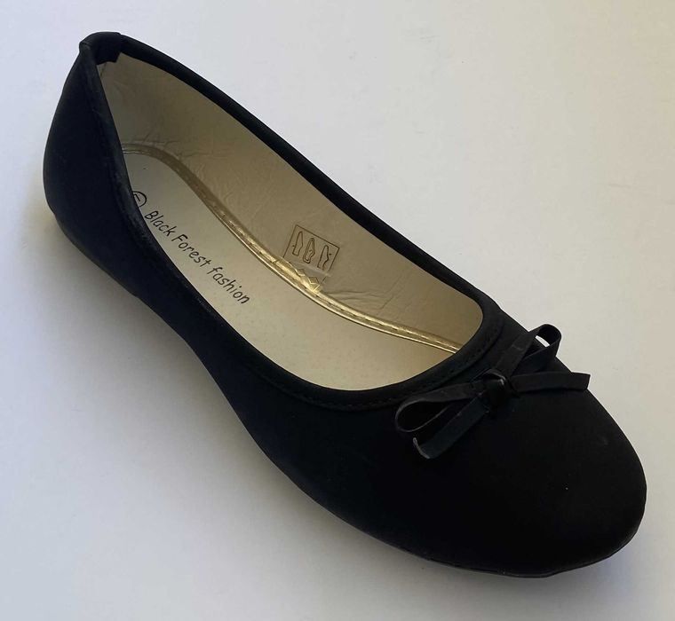Czarne gładkie baleriny z kokardą rozmiar 37