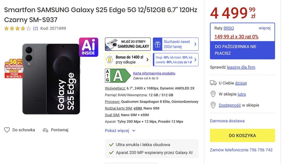 Samsung Galaxy s25 edge. 512Gb