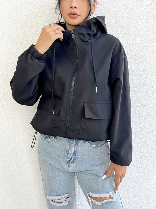 Вітрівка жіноча, oversize, чорна