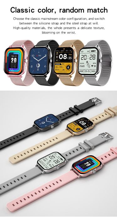 Smartwatch beż czarny albo szary.