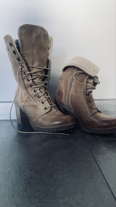 Buty skórzane brązowe. R.38