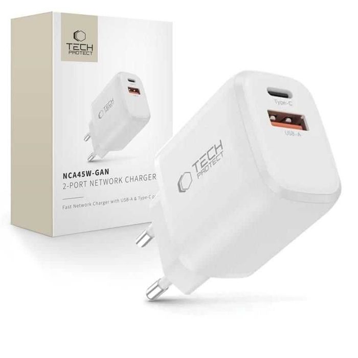 Carregador Rápido 45W GaN (USB-C/USB-A) - Edição Especial c/ Garantia