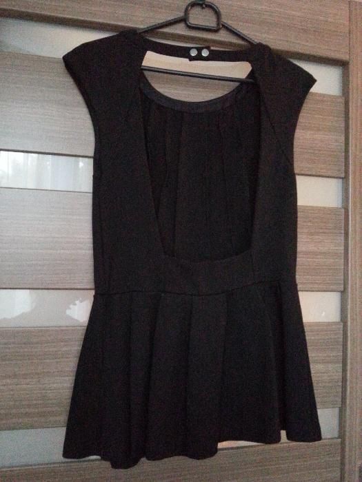 wizytowa bluzka czarna baskinka H&M rozm. 38