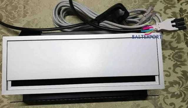 Caixa Passagem Cabos Retangular Alumínio p/ Tampo de Secretária Nova