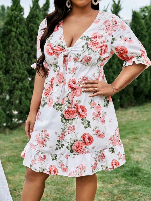 Sukienka Letnia Boho Rozkloszowana W Kwiaty Mini Casual Shein Xxl 44