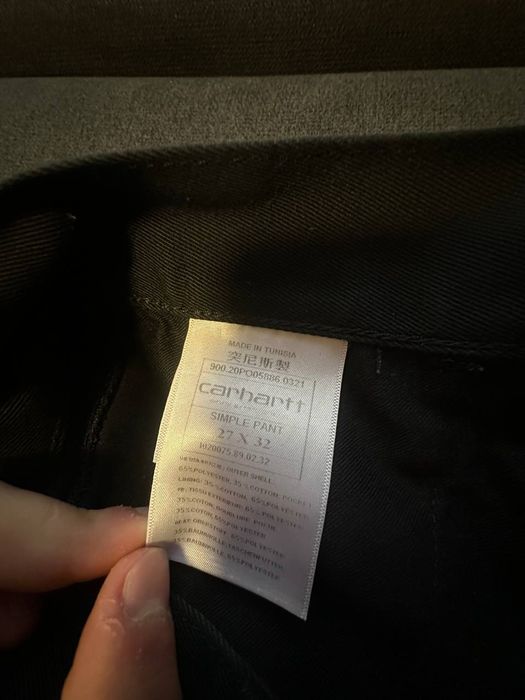Carhartt чорні штани, джинси прямі