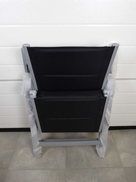 Chicreat 80504 Składany leżak, aluminium, czarny/srebrny, 69x57x113 cm
