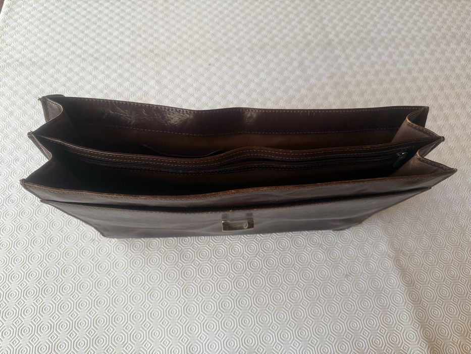 Mala de executivo de Couro, castanha