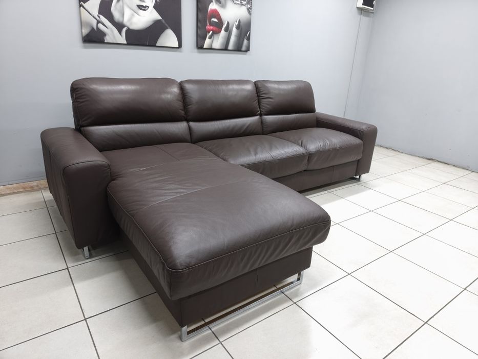 Шкіряний розкладний диван 254х165 см! Кожаный уголок
