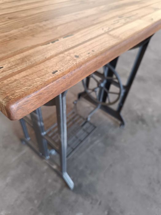 Secretária / consola máquina de costura e madeira maciça resina epóxi