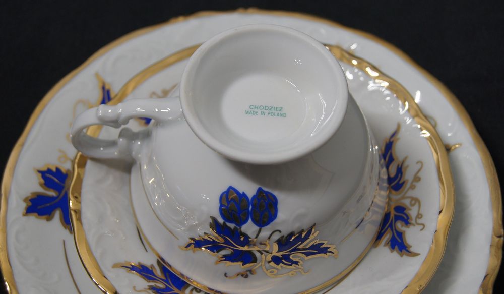 Trio Stara Porcelana filiżanka Chodzież