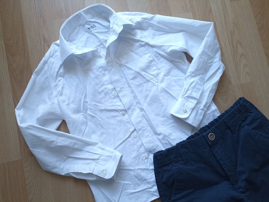 Біла сорочка, брюки для хлопця, розмір 146