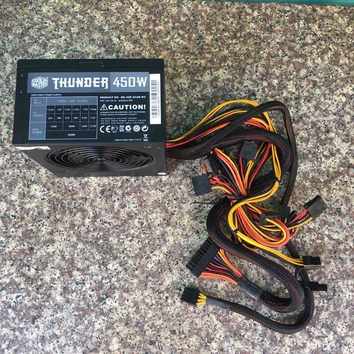 Блок питания Cooler Master Thunder 450W (CPU 4+4pin, GPU 6+2pin)