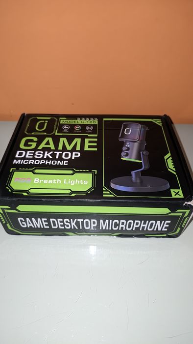 U120 Jogo Desktop Microfone com luzes de respiração RGB