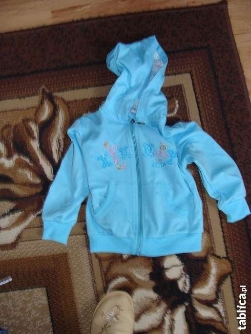 bluza dziewczęca z kapturem rozmiar 98 niebieska