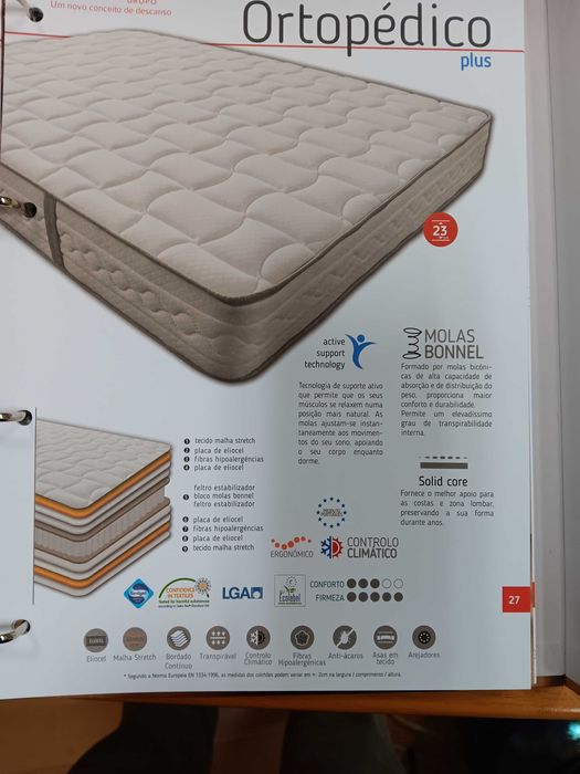 Colchão casal Ortopédico Plus 200 x 150, NOVO
