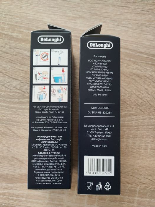 Filtry DeLonghi Dlsc002 2 szt