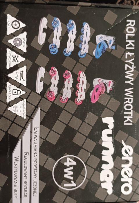 Rolki łyżwy wrotki 4 w 1 rozmiar 30-33 regulowany