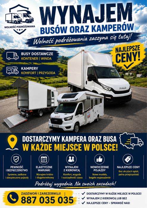 Wynajem Kamperów oraz Busow !