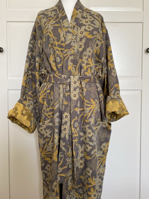 Kimono oliwkowe w stylu japońskim 100% cotton