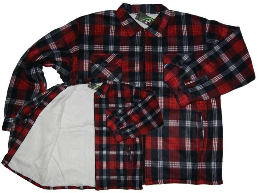 KOSZULA OCIEPLANA męska z misiem duża 9XL szer.158 cm na zamek