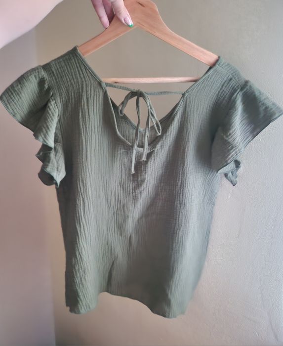 Bluzka damska muślinowa z wiązaniem na plecach Nowa Uni