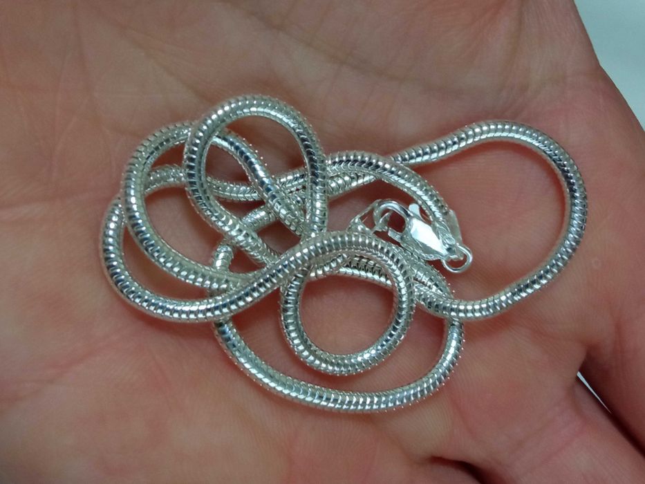 Elegancki naszyjnik łańcuszek 42 cm Splot Linka żmijka Sterling Silver 925