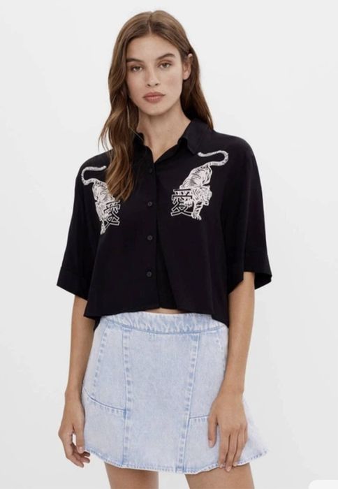 Чорна жіноча сорочка Bershka  p.S