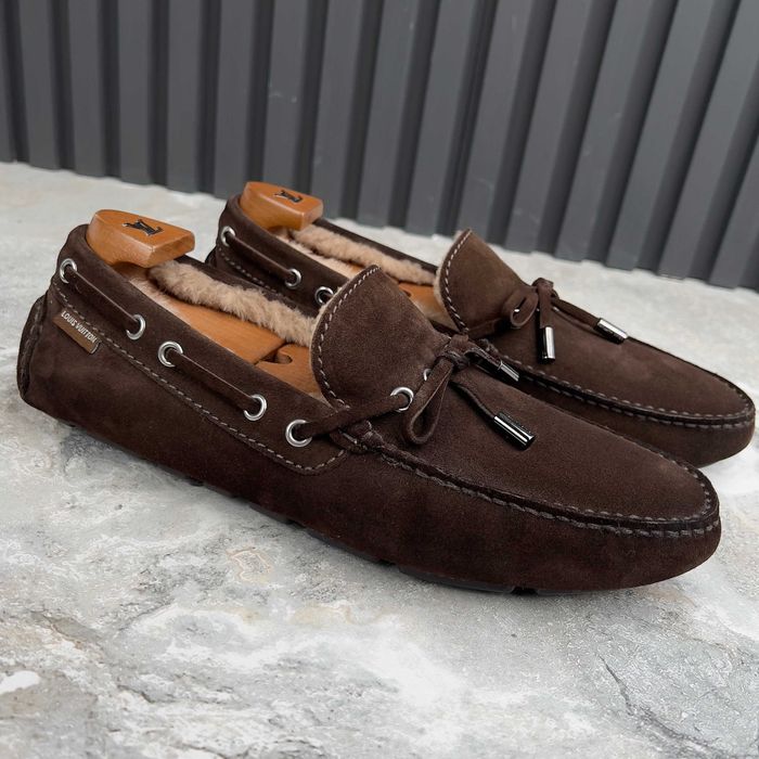 Louis Vuitton Arizona Fur Чоловічі хутряні мокасини замша оригінал 41