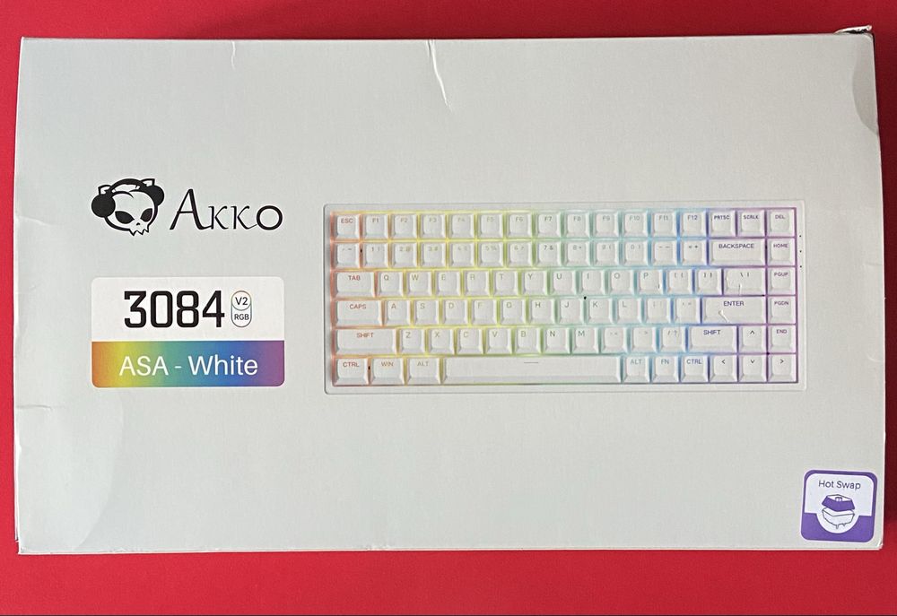 Клавиатура AKKO 3084 v2 RGB White (AKKO cs Jelly Pink)