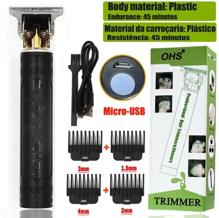 Máquina Profissional de Cortar Cabelo Trimmer sem Fio | Recarregável M