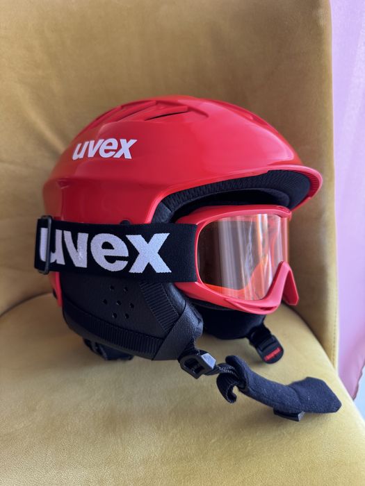 Dziecięcy kask narciarski z goglami uvex 53-58 cm